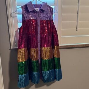 QUEEN OF SPARKLES Multicolor Sequin Mini Dress